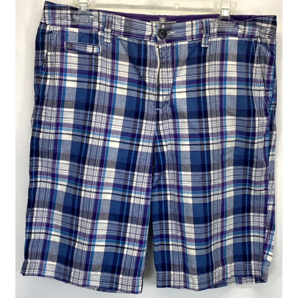 GH Bass & Co Womens Plaid Shorts Sz 12 Waist 34” Length 21” Inseam 10.5" RN36543
